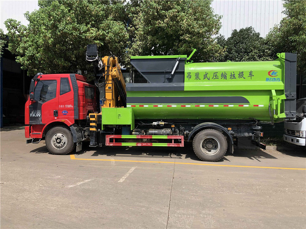 國六12方解放J6L 吊裝壓縮垃圾車(chē)